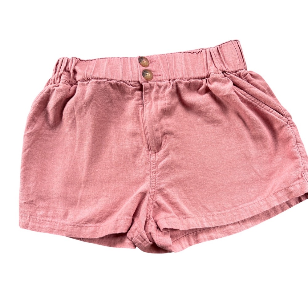 Forever 21 Dusty Rose Pink Linen Blend High Waisted Shorts Womens Small S